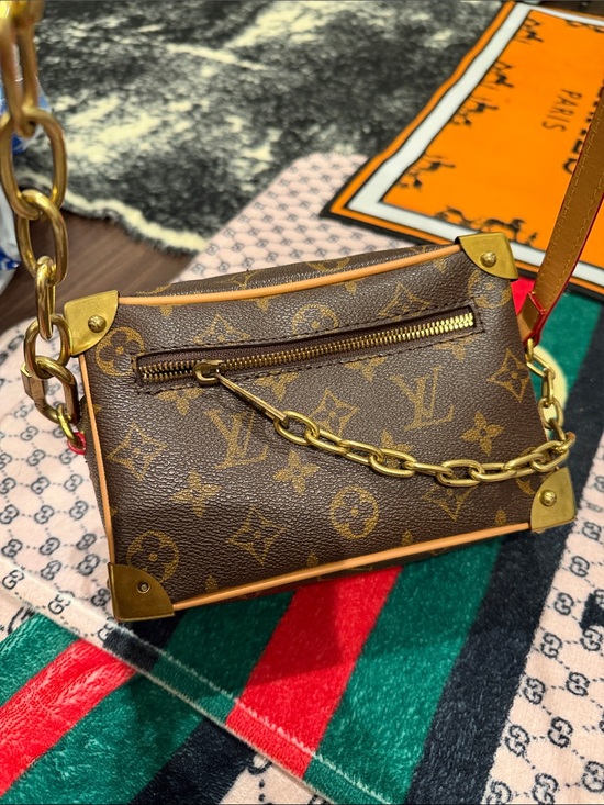 Louis Vuitton Handbags - Low price Louis Vuitton Monogram Mini Trunk Crossbody in Brown and Gold